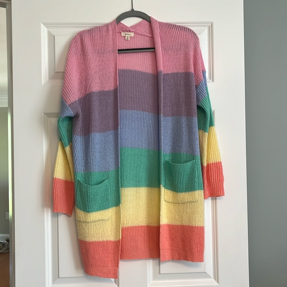 Cardigan with Lots of Spring Colors